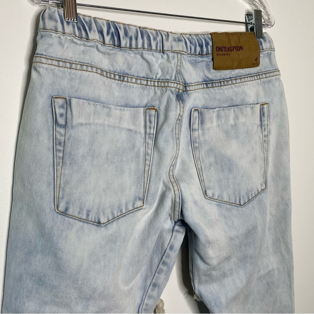 One Teaspoon Shabbies Free People Light Denim Drawstring Boyfriend Jeans - Picture 7 of 11